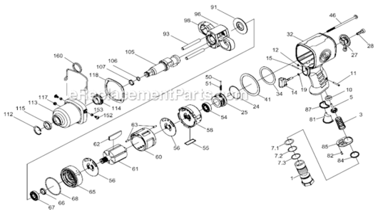 Page A Diagram and Parts List for CP6748EX-P11R  Chicago Pneumatic Wrench